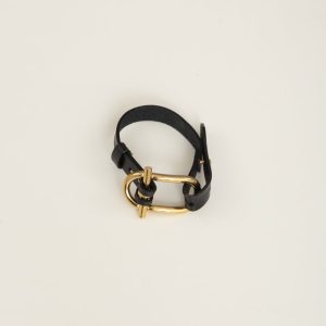 BRACCIALE NERO CON FIBBIA OVALE