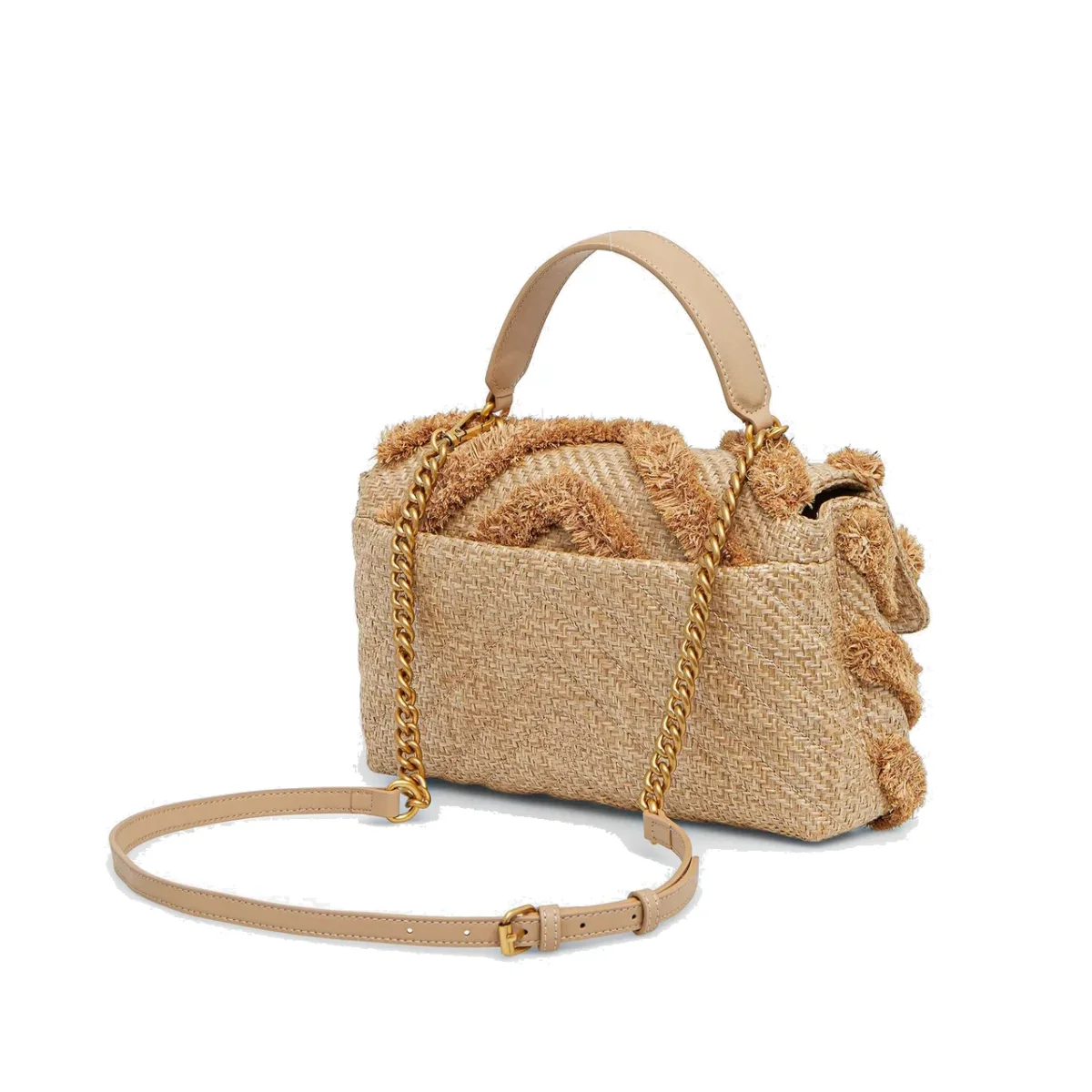 Borsa a mano Pinko Classic Love Lady Puff in Tessuto Intrecciato ed Ecopelle - immagine 4